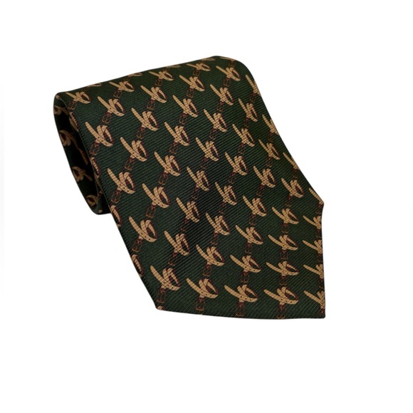 💚Vintage Coach Men’s 100% Silk Dark Green Neck Tie, Made in USA - Picture 1 of 9